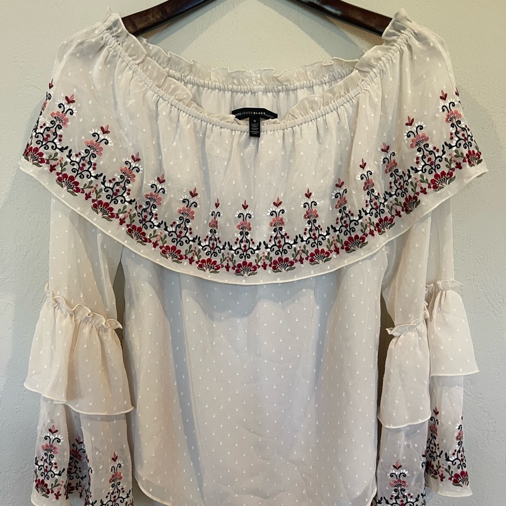 Black white world market blouse